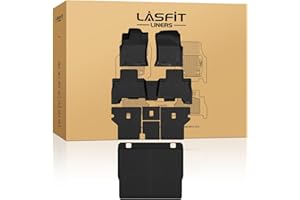 LASFIT Floor Mats&Cargo Mat for Toyota 4Runner 2013-2024 (Only for 5 Seats) Backrest Mats All Weather TPE Mats Custom Fit Floor Liners for Toyota 5th gen 4 Runner 1st & 2nd Row Full Set Car Mats
