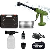 VLAIAN Cordless Pressure Washer,1200PSI Portable Power Washer with 4Ah Battery&Charger,6-in-1 Nozzle,5 Meter Hose,Handheld High-Pressure Car Washer for Cars/Yard/Home/Floor,Green