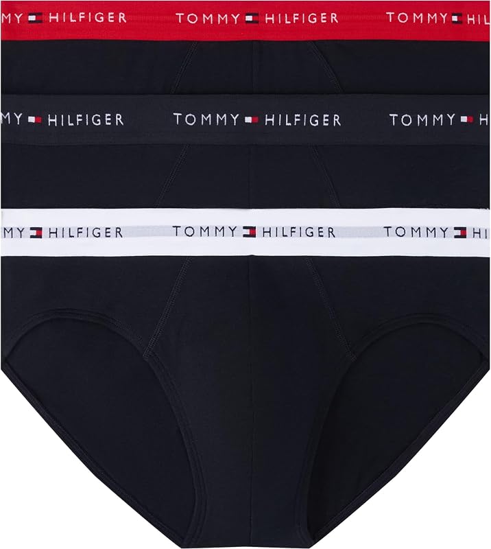 Calzoncillos Hip Briefs Pack de 3 Hombre con Logotipo en la Cintura, Multicolor (Des Sky/Primary Red/White), M
