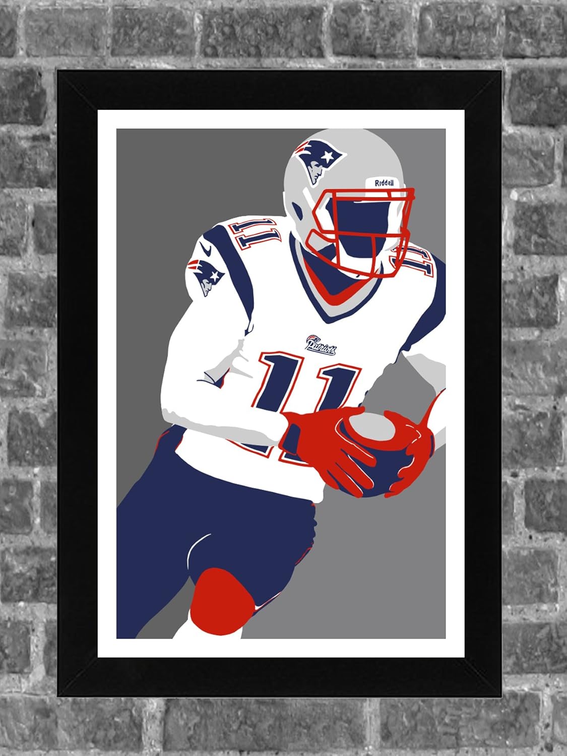 Amazon Com New England Patriots Julian Edelman Portrait Sports Print Art 11x17 Sports Outdoors