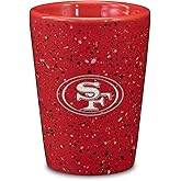 Rico Industries NFL Football Primary OR Wordmark Logo 2oz Ceramic Shot Glass for Fans, Laser Engraved In Team Color Single Shot Glass