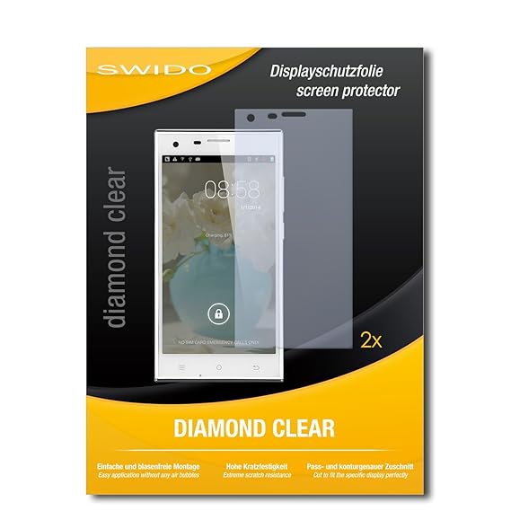 2 x SWIDO® Displayschutzfolie Cubot S308 Schutzfolie Folie 'DiamondClear' unsichtbar
