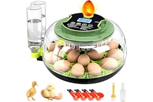 APODESS 18 Egg Incubators for Hatching Eggs, Egg Incubator with Temperature Control, Humidity Display, Auto Egg Turner, Egg Candler, 2 Size Egg Trays, Digital Incubator for Chicken, Duck, Quail Eggs
