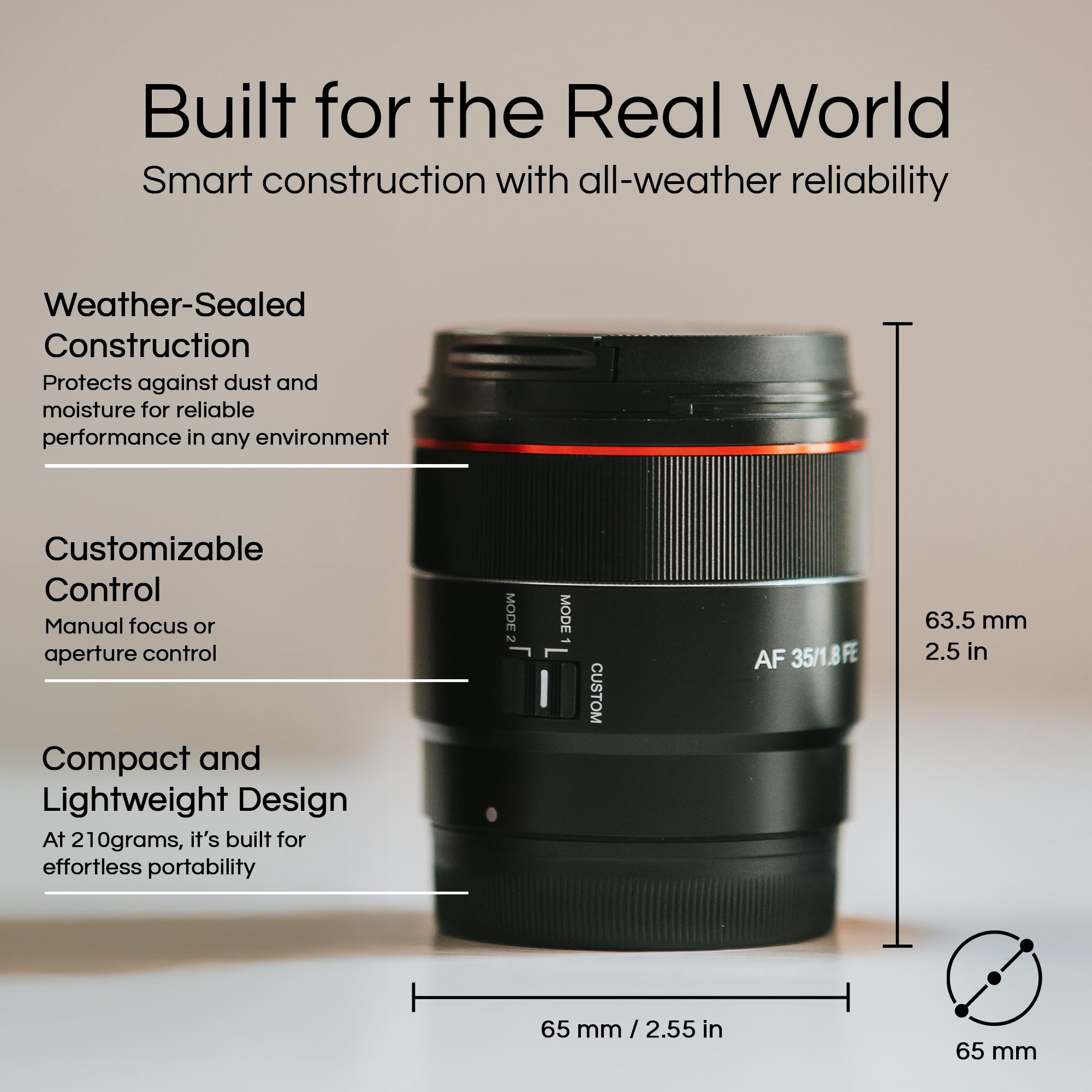 Rokinon AF 35mm F1.8 Auto Focus Full Frame Lens for Sony E