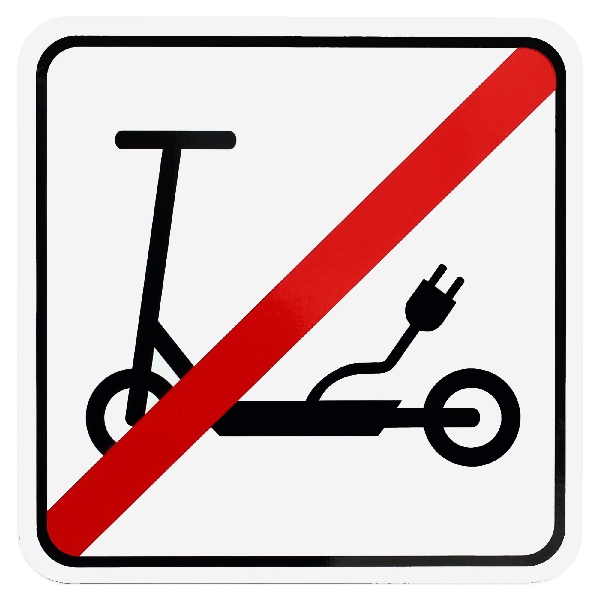 LOHOFOL magnetic sign E-scooters prohibited | Magnetic sign with electric scooter pictogram | Weatherproof suitable for indoor/outdoor use (15 x 15 cm)