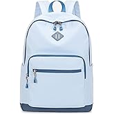 Lohol Classic Backpack for Girls Boys Teens, Lightweight Bookbag for School Travel College, 12.2 * 5.7 * 17.3 Inches (Blue/Blue)