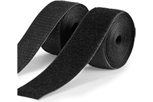 YAKOTAKI 2in x 12 FT Sew On Hook and Loop Tape, Non Adhesive Back, Enhanced Grip Sew-On Hook Loop Strips for Fabric, Easy to Sew Washable Interlock Tape for Clothing, Sewing, Crafts, Home DIY & Organizing