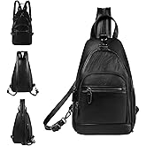 RAVUO Sling Bag for Women, Anti Theft Small Crossbody Backpack Purse Fashion PU Leather Ladies Convertible Daypack