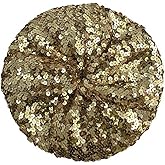 CHUANGLI Sparkly Sequins Beret Hat Glitter Mermaid Cap for Dancing Party Fancy Dress