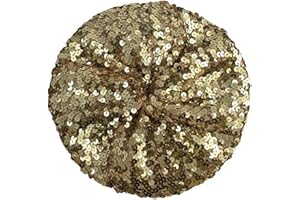 CHUANGLI Sparkly Sequins Beret Hat Glitter Mermaid Cap for Dancing Party Fancy Dress