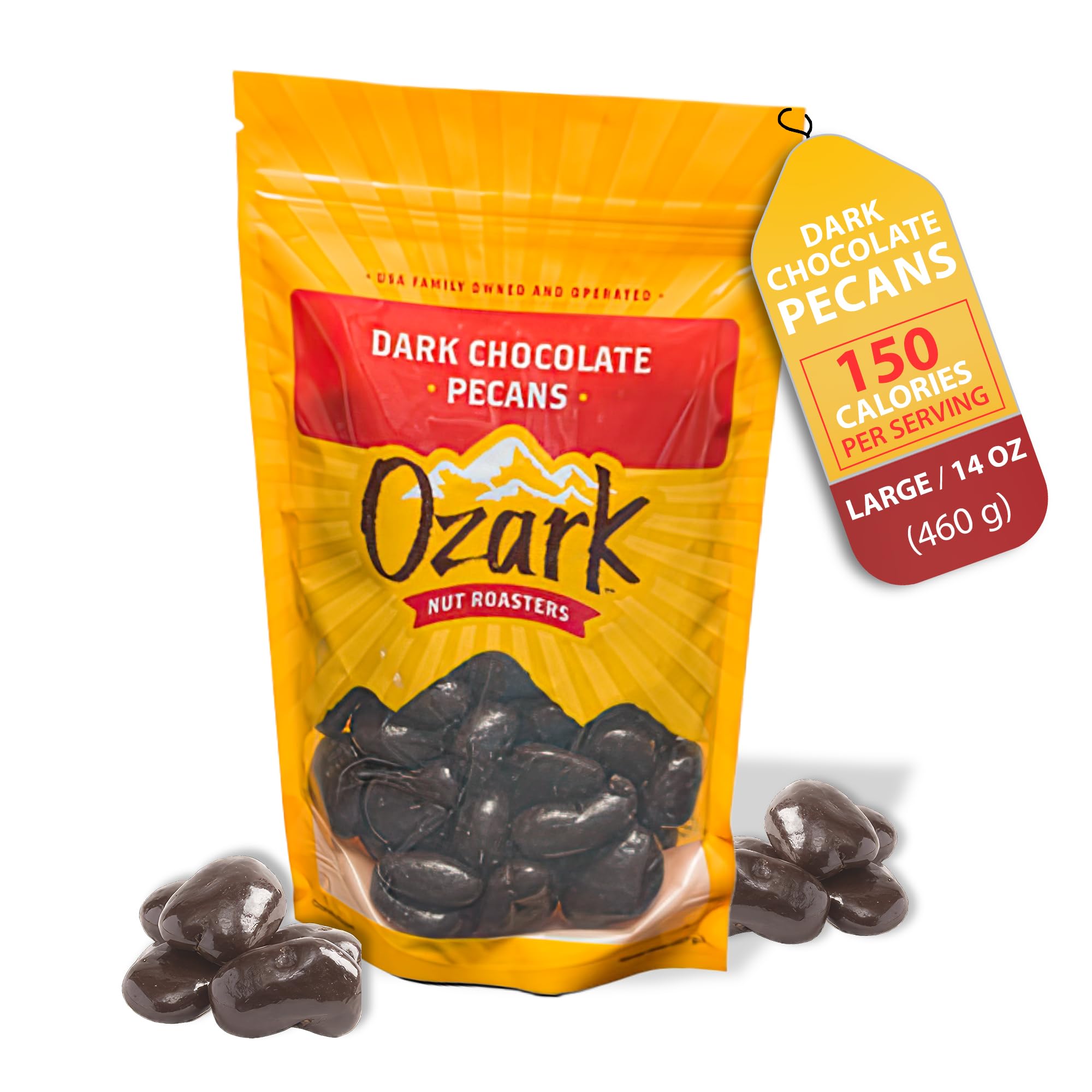 OZARK NUT ROASTERS, Dark Chocolate Pecans, Flavored