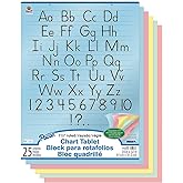Pacon PAC74733 Chart Tablet, Manuscript Cover, Assorted 5 Colors Inside, 1-1/2" Ruled, 24" x 32", 25 Sheets
