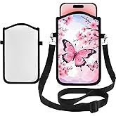 iFForce Sublimation Blank Phone Pouch Double-Sided | Adjustable Crossbody Bag Hands-Free for Travel Gym Work Walk | Customized Lightweight Waterproof Neoprene Case Gift to Men Women Teens (2Sets)