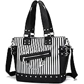 MEOKIM Gothic Backpack Canvas Bag Luminous Fashion Skull Crossbody Printed Bag Zipper Luminous Striped Shoulder Bag (Striped Bag)