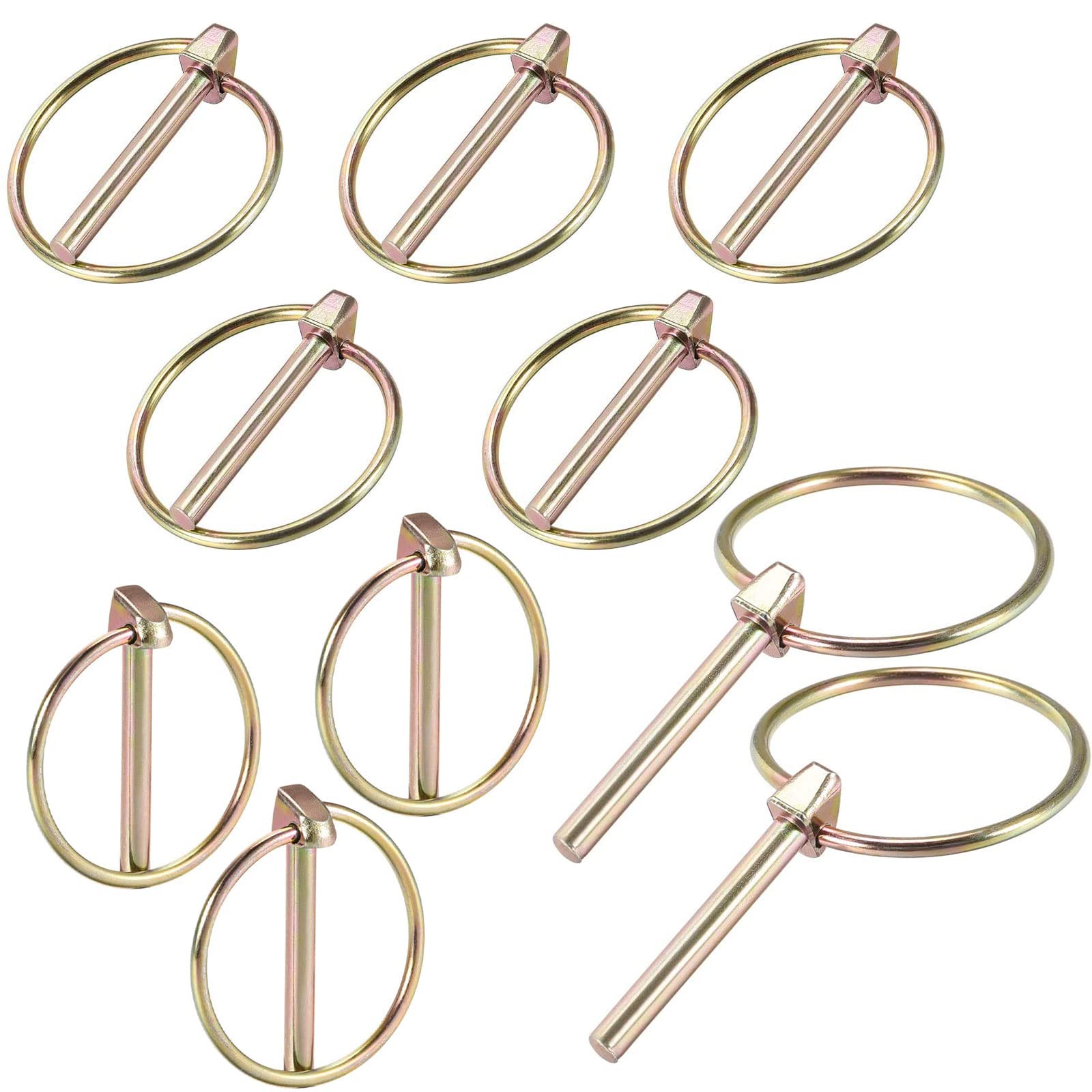 sitengjun Folding Pins, 10 Pcs 4.5 mm x 40 mm Steel, Zinc Plated, Self-locking Design, for Trailers, Trucks, Tractors, Lawnmowers
