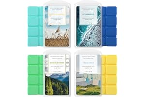 LA BELLEFÉE Wax Melts Wax Cubes 4 Packs, Scented Wax Melts Decoration, Handmade Soy Wax for Warmer 4 Scents of Winds in Summer, Ocean Breeze, Fresh Linen, Bohemia Forest (4x2.5oz)