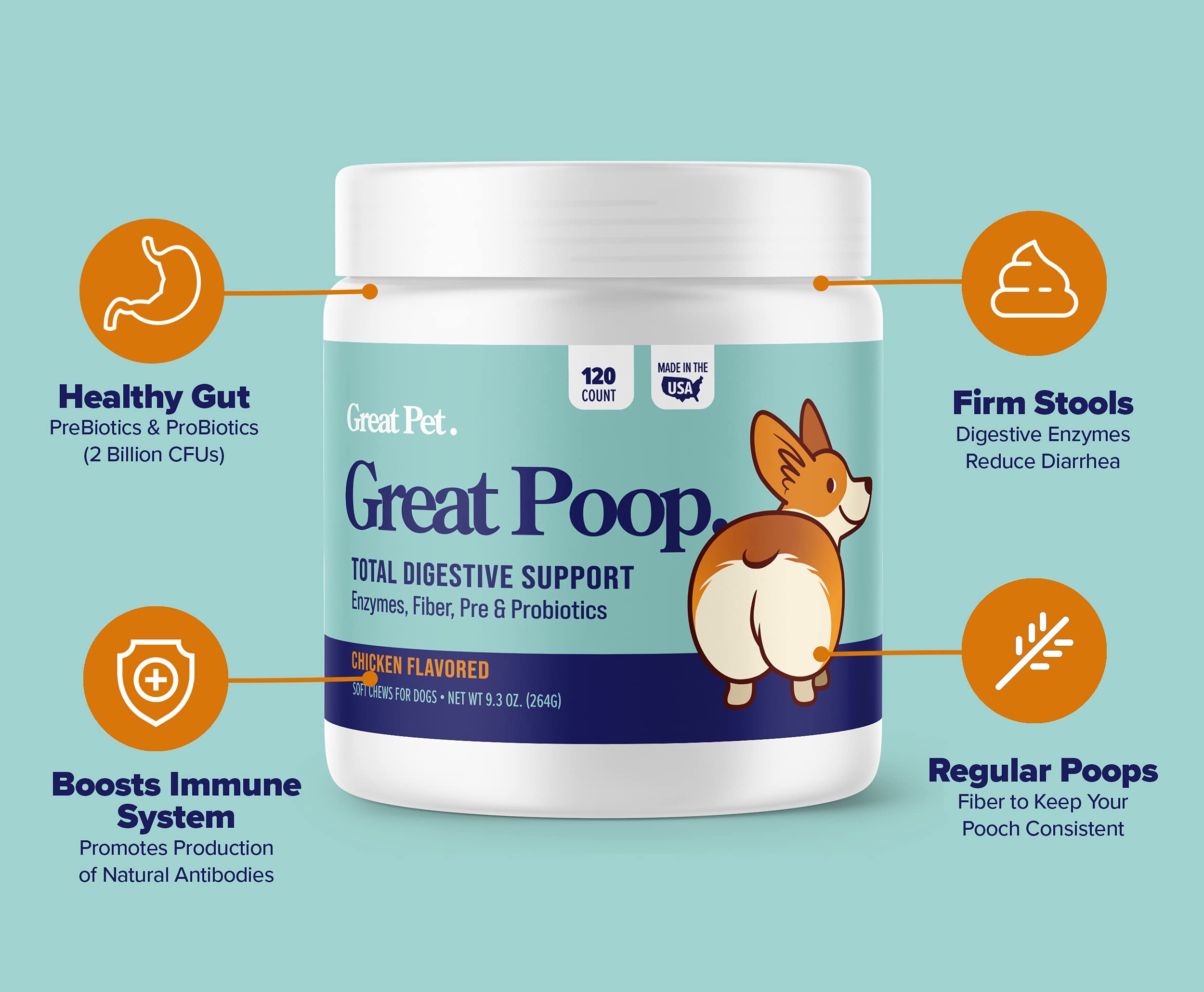 Mua Great Poop Probiotics for Dogs - Fiber for Dogs Supplement with Dog ...