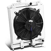 DNA Motoring RA+FS-HC92-42-2 2-Row Radiator with Fan Shroud Compatible with 92-00 Civic / 93-97 Del Sol / 94-01 Integra MT