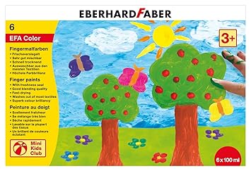 Eberhard Faber 578806 - EFAColor Fingerfarbe 100 ml in Schachtel, 6 Stück