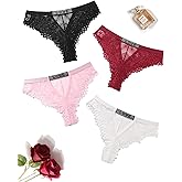 Avidlove Women Sexy Panties Lace Cheeky Panty Rhinestone Bikini Underwear 1-4 Pack