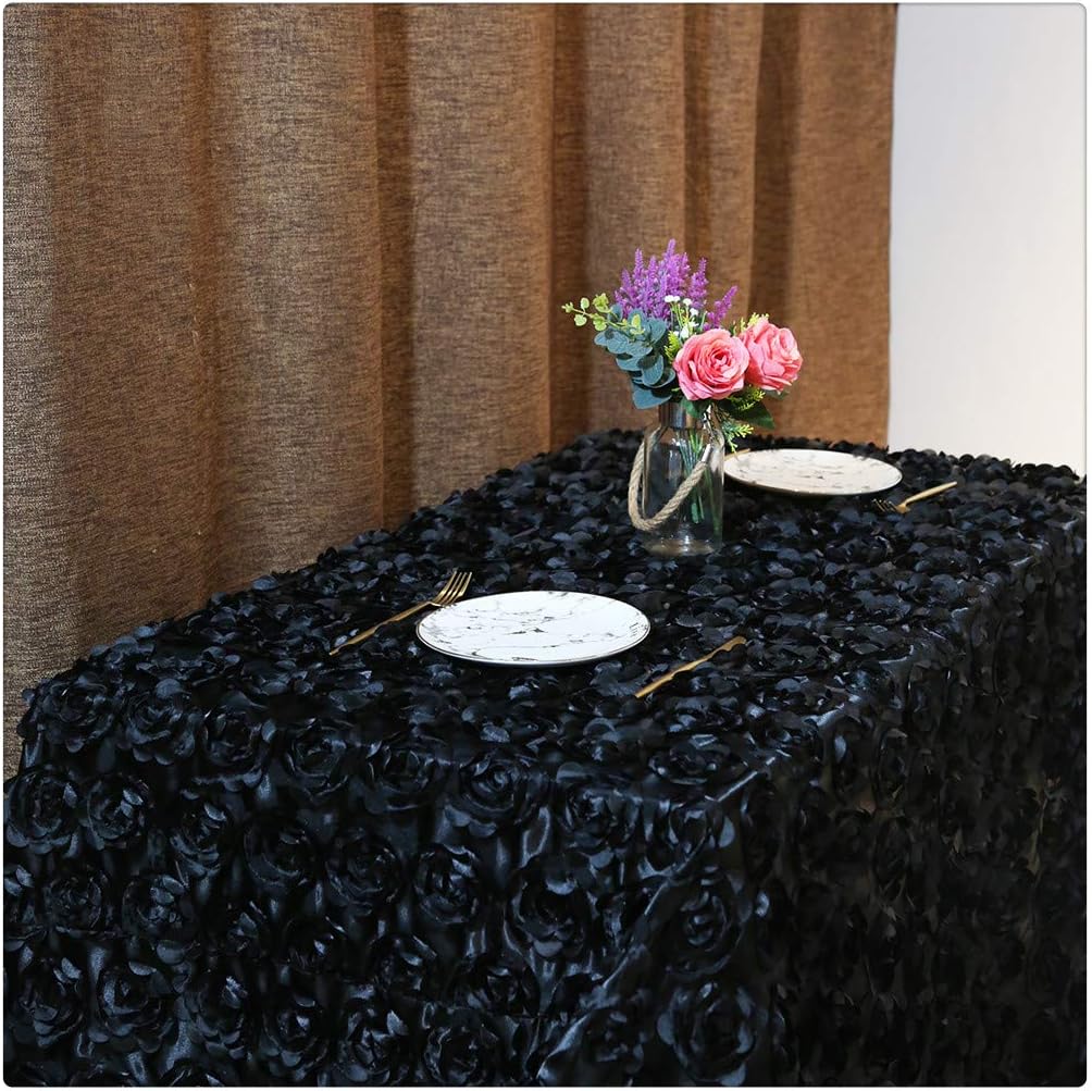 Best satin roses table cloth round