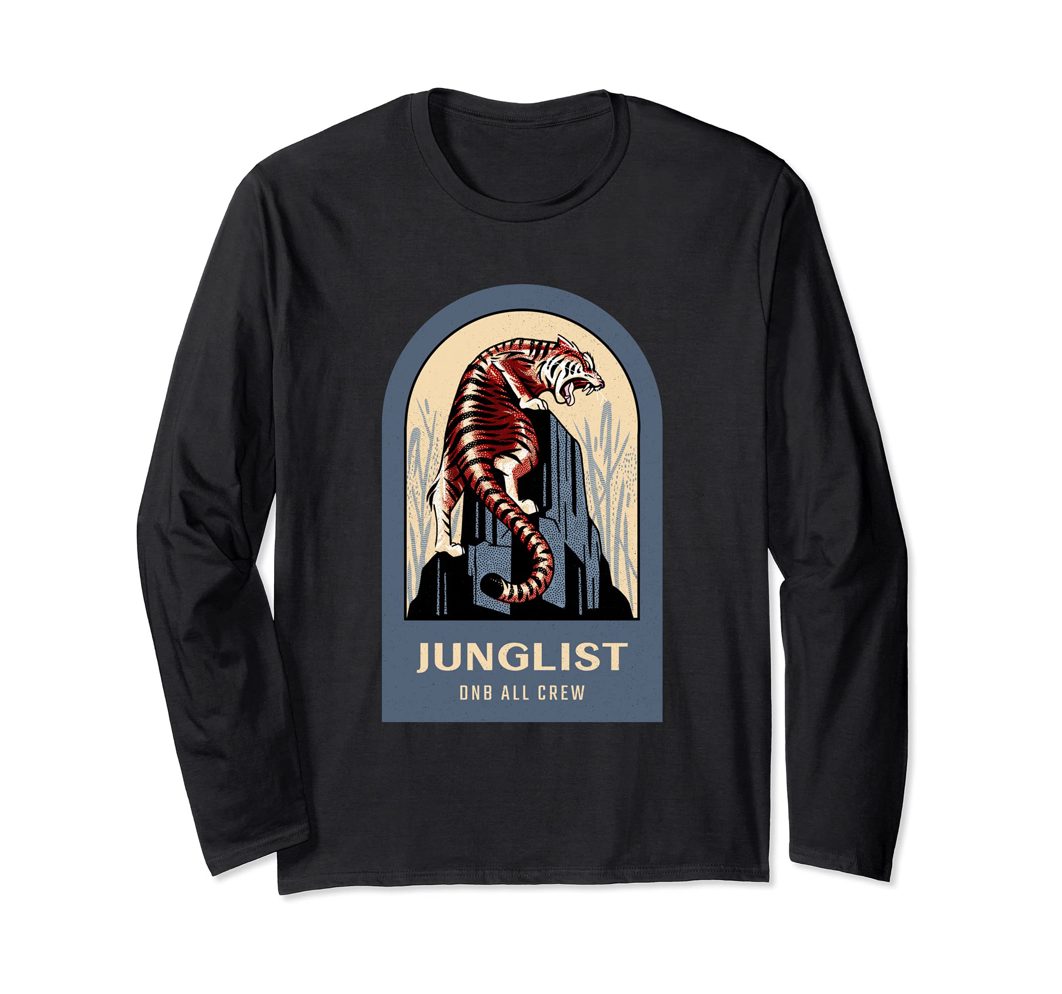 Junglist 174 BPM DnB Music Liquid EDM Drum And Bass Tiger Long Sleeve T-Shirt