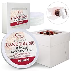 Cakebon Cake Boxes with Boards - 8 Inch Round Cake