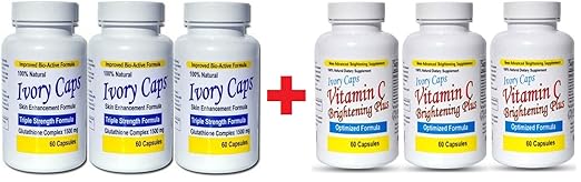 glutathione injection how to take 3 X Ivory Caps Skin Enhancement Glutathione & Vitamin C Set For Skin  Brightening