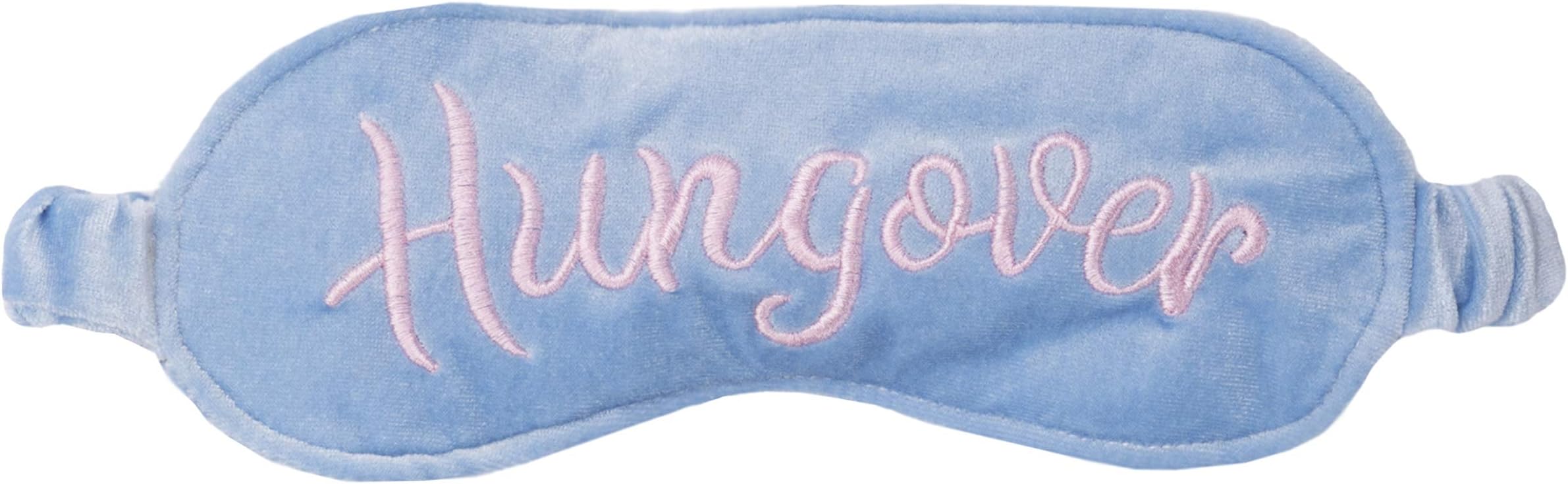 Sleep Mask for Women Velvet Sleeping Mask Travel Nap Lightweight Blindfold Eye Mask Funny Embroidery (Hungover)