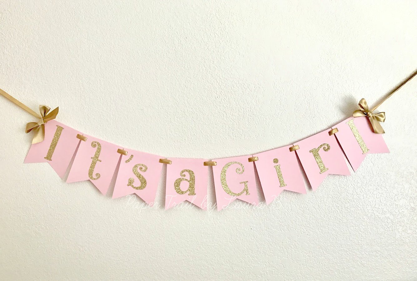 Amazon Com It S A Girl Baby Shower Party Banner In Pink And Gold