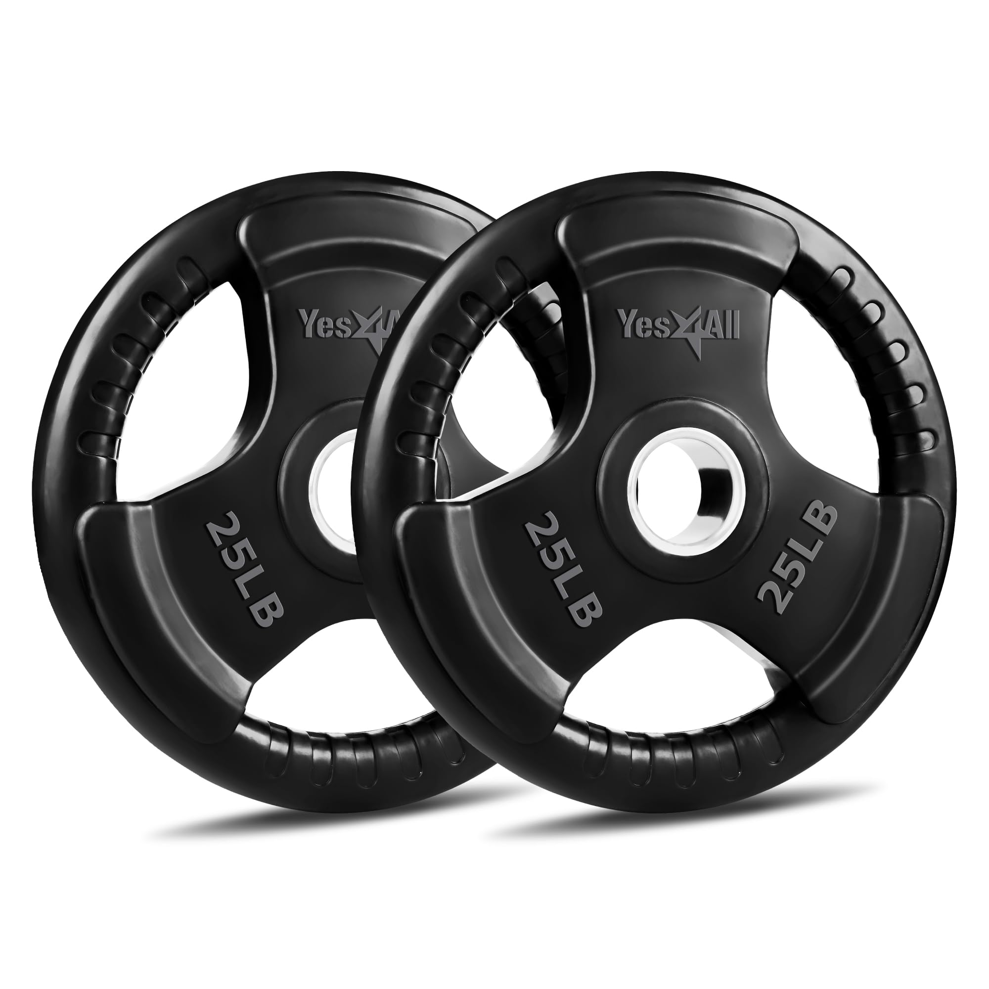 Photo 1 of **** ONLY 1 ***** Yes4All Weight Plate Grip Rubber Coated For Weightlifting & Strength Training, Cast Iron - 25LB - Pair