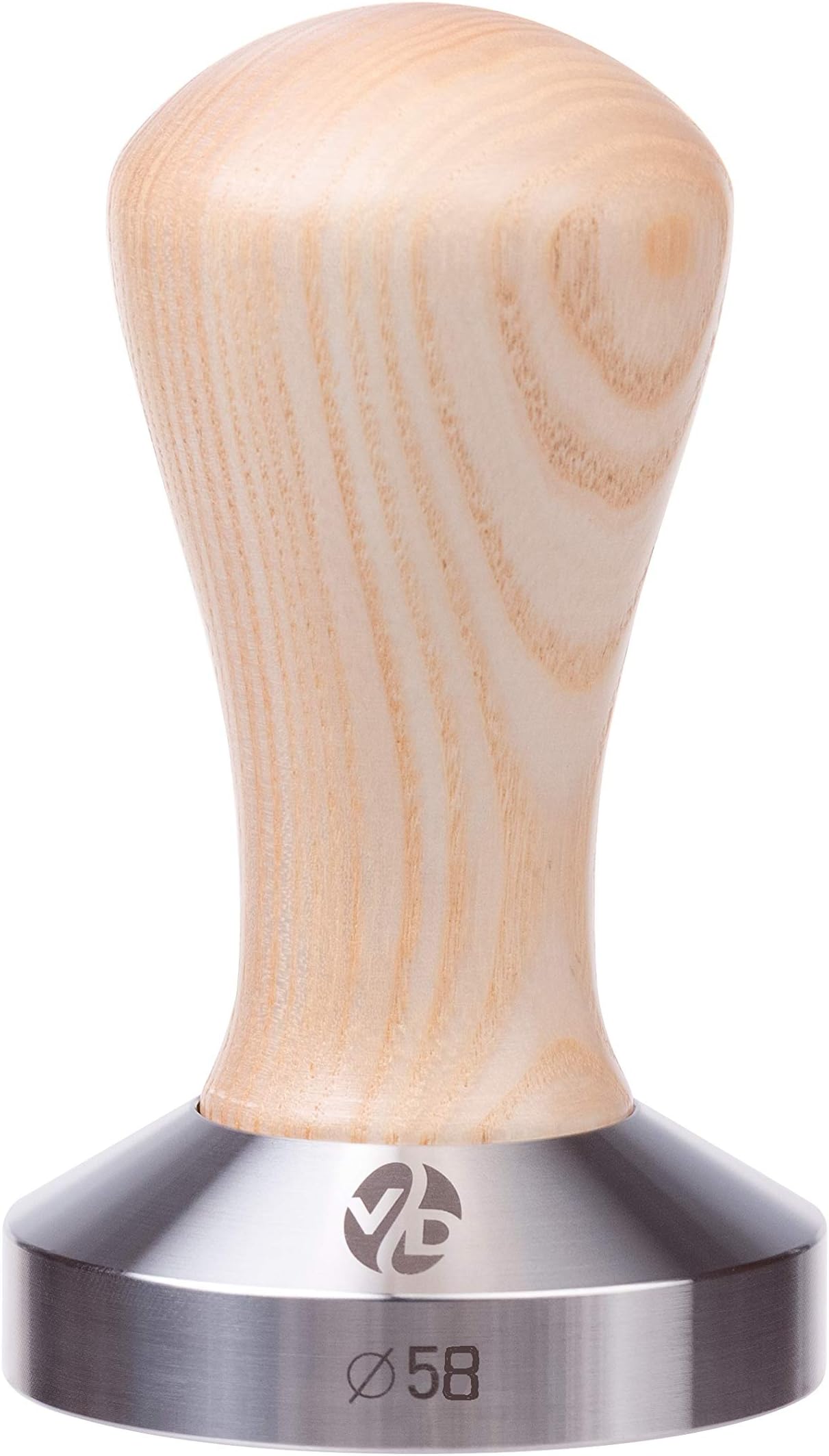 Tamper - Espresso Tamper - mm Tamper - Coffee Tamper Classic Series - Coffee Press Tool - Tamper Espresso - Stainless Steel Espresso Tamper - Handle Solid Wood - Pressure Base Tampers (natural, 58mm)