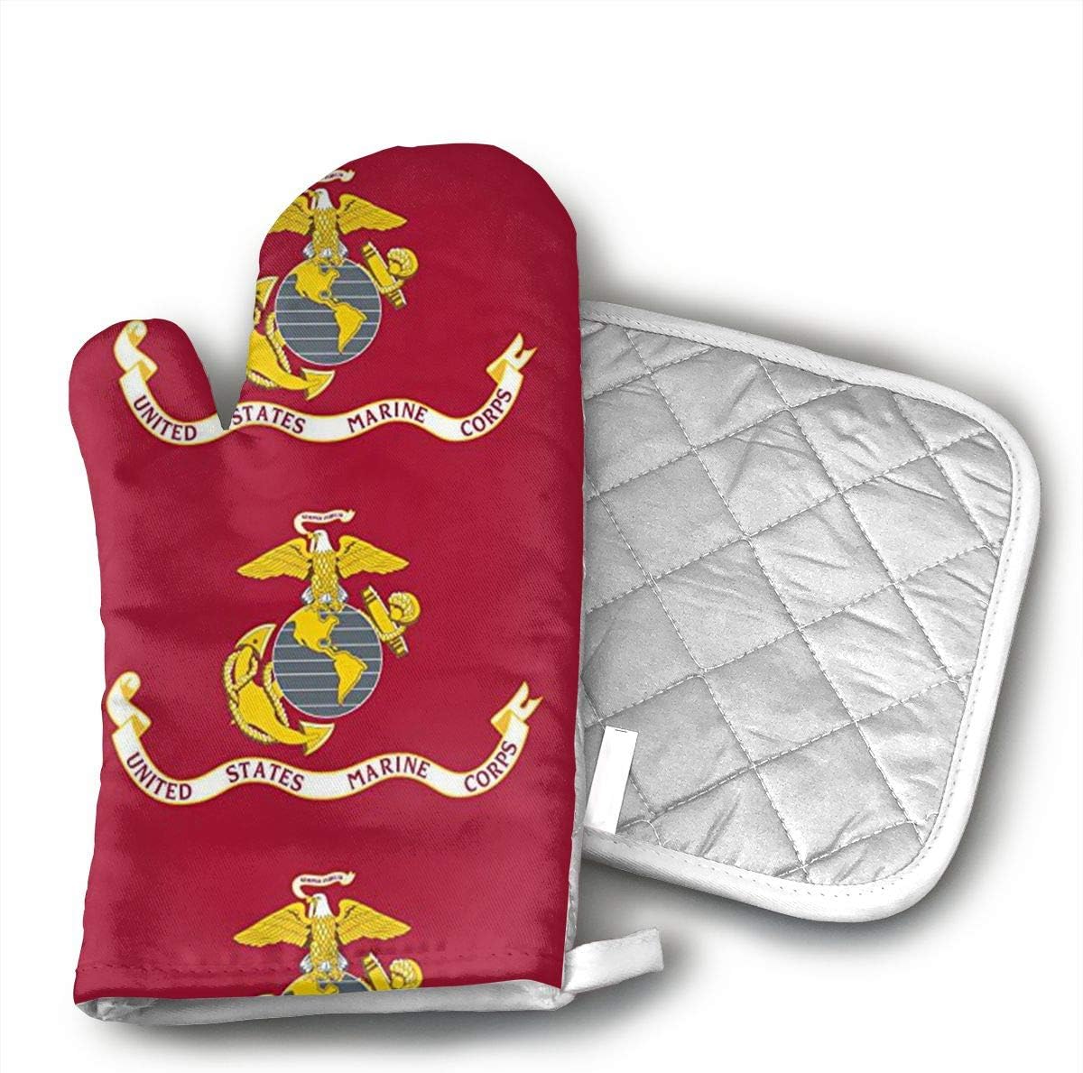 Amazon Com Us Marine Corps Oven Mitts Air Of Non Slip Kitchen Oven Gloves For Cooking Baking Grilling Barbecue Potholders Kitchen Dining