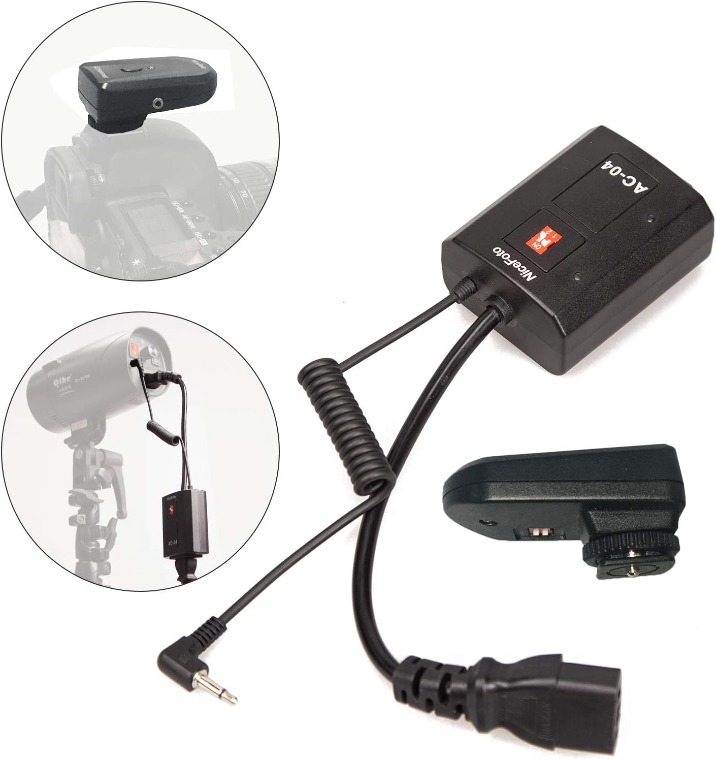 HWASTUDIO 4 channel Wireless Studio Flash Trigger FM (Transmitter + Receiver) Set for DSLR, black - Image 4