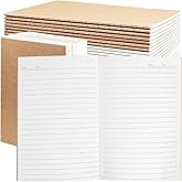 24 Pack A5 Kraft Notebooks Bulk, Lined Paper Journaling Notebooks, 8.3x5.5in 60 Pages Composition Notebook Travel Journal Set for Work, School, Students,Kids, Gift, Office, Back to school Supplies