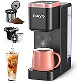 Tastyle Iced and Hot Coffee Maker, Single Cup Coffee Pod Machine for K Cup & Ground Coffee, Coffee Brewer Includes Removable
