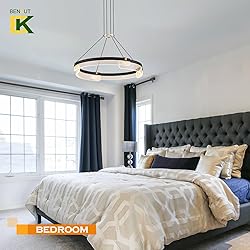 Benkut Modern LED Pendant Light Dimmable Black LED