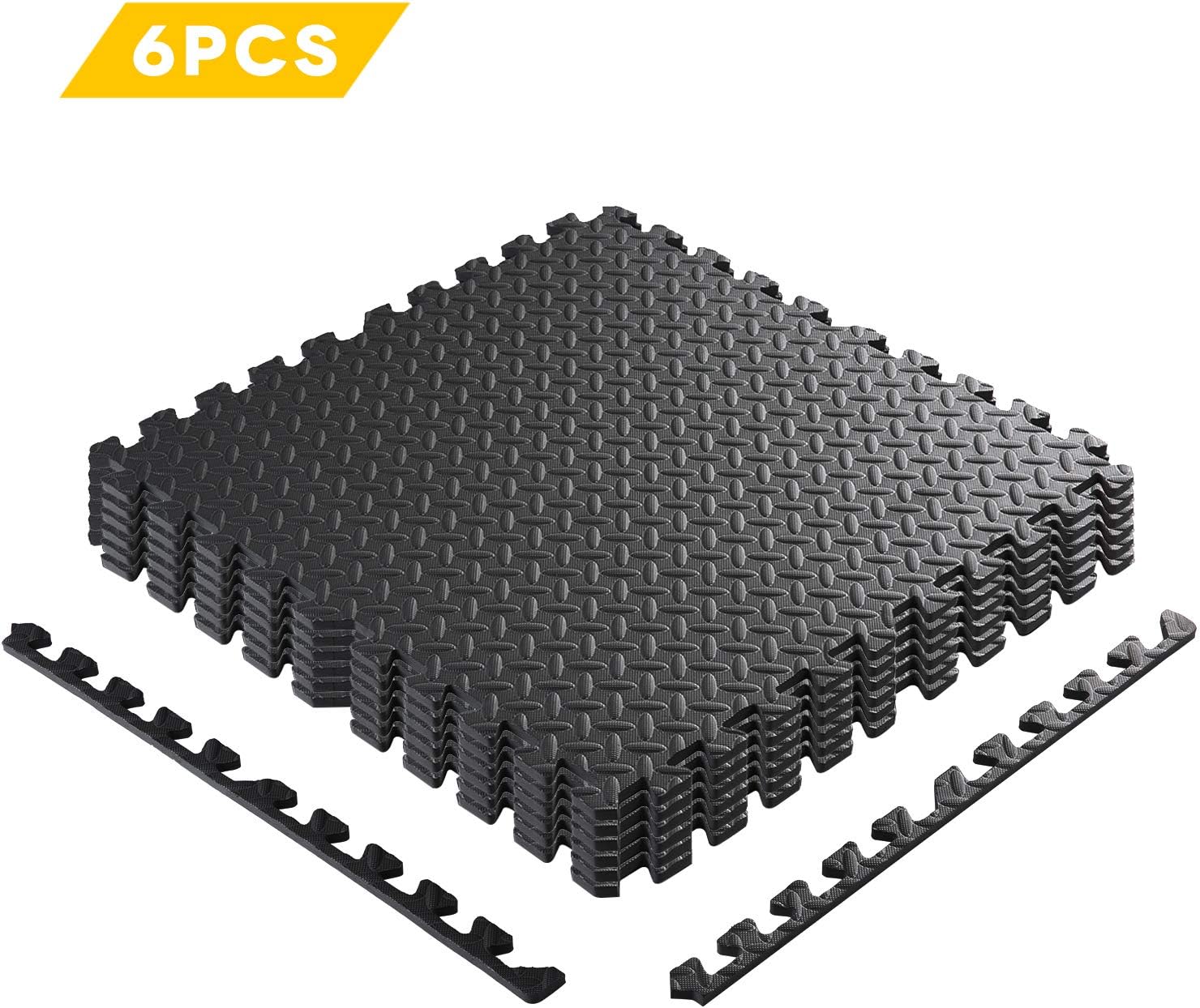 Homgrace Interlocking Floor Mat,60x60 EVA Foam Protector Puzzle Tiles Treadmill Pilates/Yoga Mats for Home Gym Training Exercise Fitness Workout