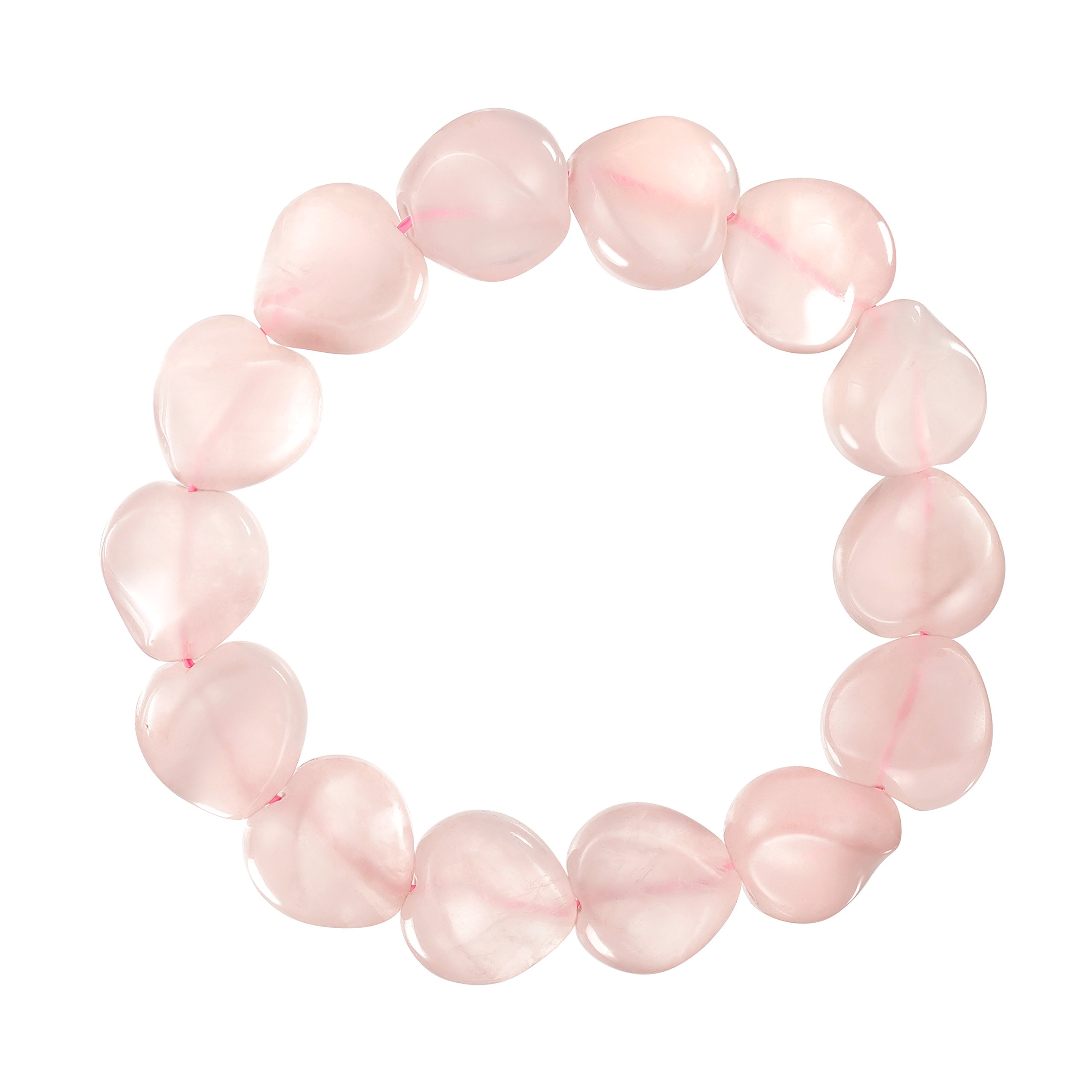 Franki Baker Pretty Pink Rose Quartz Gemstone Heart Shaped Bracelet. One Size. Comes in Pretty Box.