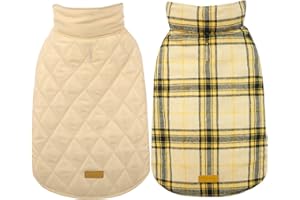 Kuoser Waterproof Dog Coat, Reversible Dog Jacket for Large Dogs, Adjustable Durable Doggie Winter Coat for Groowing Puppies 