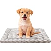 Dog Bed Mat,Reversible &amp; Ultra Soft Kennel Pad-Machine Washable Pet Bed for Dogs &amp; Cats-All-Weather Crate Liner for Crates,Carriers &amp; Travel (Light Gray, 24" L x 18" W x 1.5" Th)