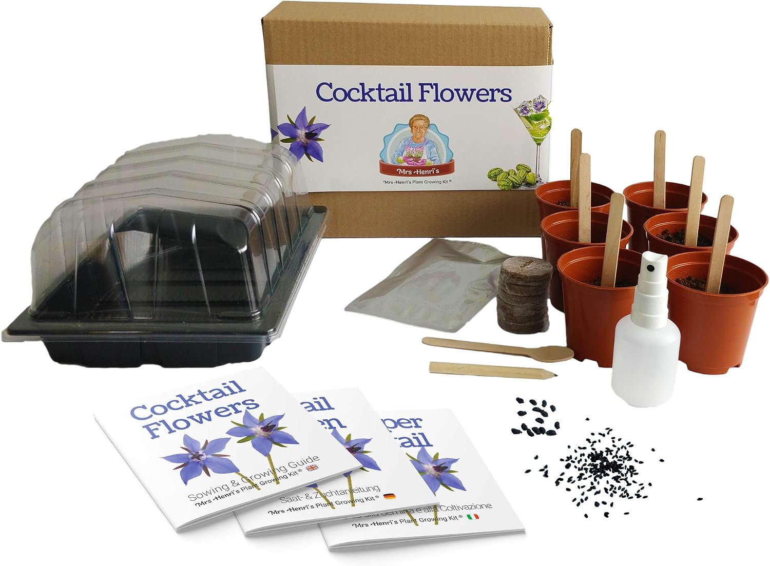 Flores para cócteles - Mrs Henris Plant Growing Kit. Cultiva 6 ...