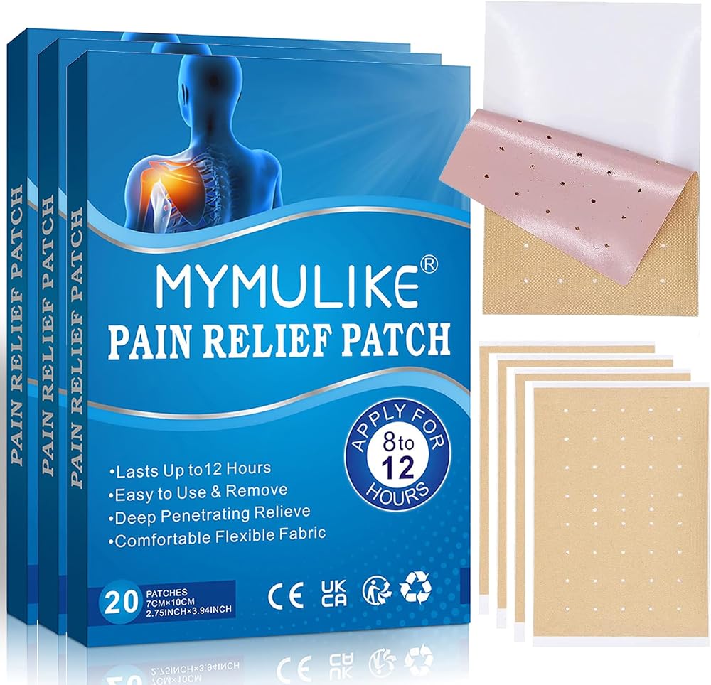 MYMULIKE Pain Relief Patches 60 Count for Knee Joint Natural Herbal Plaster