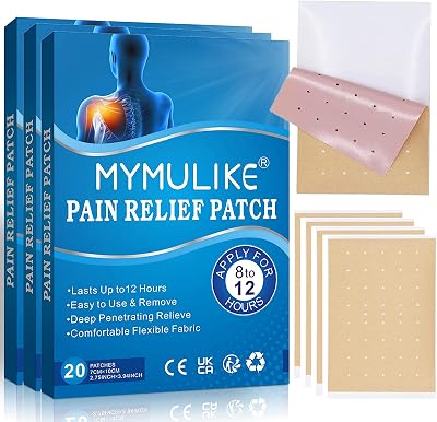 MYMULIKE Pain Relief Patches 60 Count for Knee Joint Natural Herbal Plaster