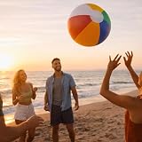 SHATCHI 24 Inch Inflatable Rainbow Beach Ball Multicolor Pool Toy view 8