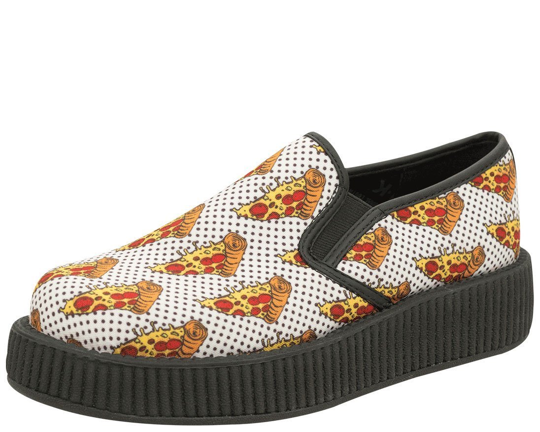Shoes V8892 Unisex-Adult Creepers, Pizza Slip On Creepers