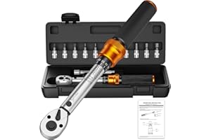 SS SHOVAN 13Pcs Small Torque Wrench Set(3-25Nm), 1/4" Drive Click, 72-Tooth Dual-direction Torque Wrench, ±3% High Precision Bike Torque Wrench with Socket Bits, Professional Tool Kit For Bicycle, Motorcycle
