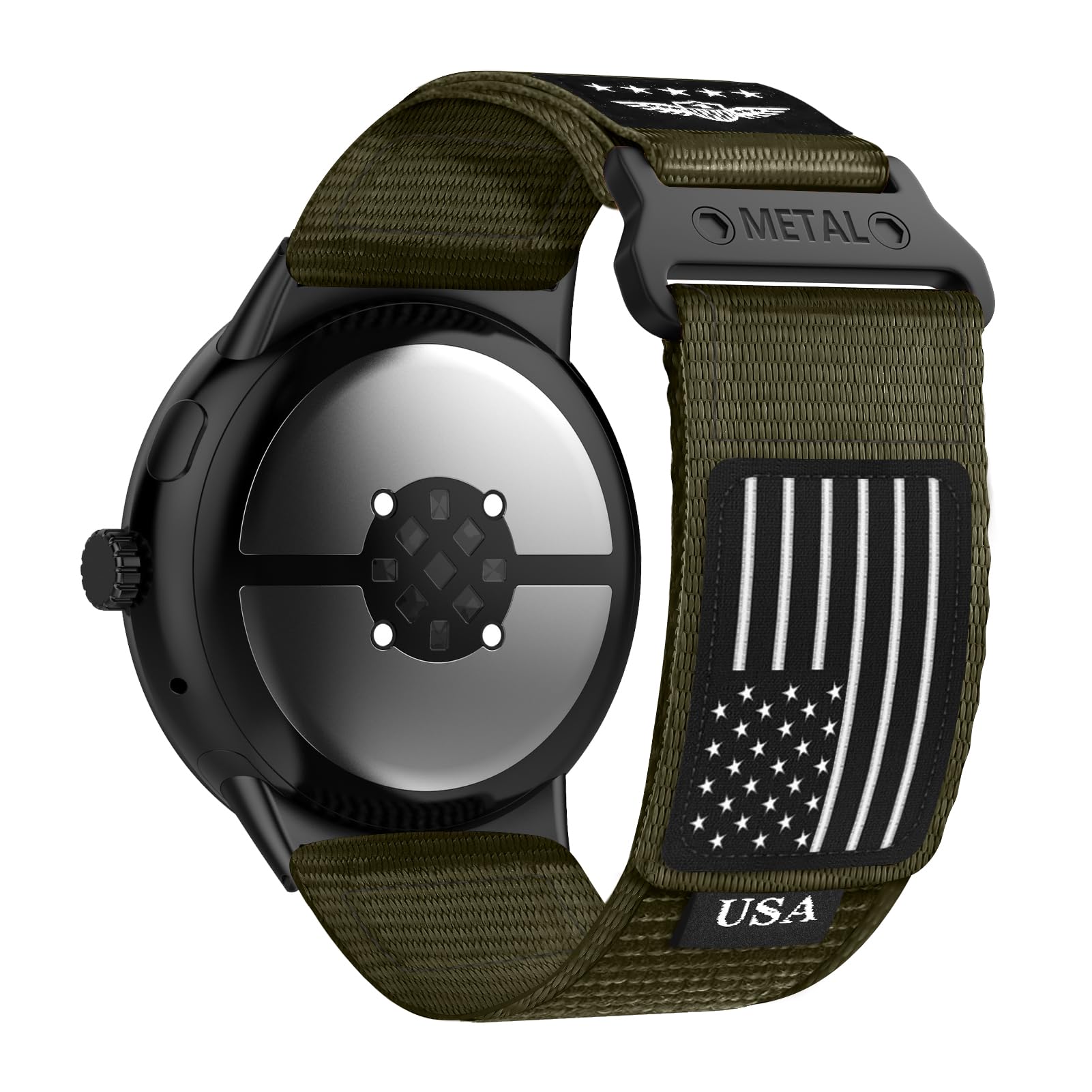 Photo 1 of BXUXOHS Rugged Nylon Bands Compatible with Google Pixel Watch 3 Band 41mm for Men Women,Fabric Stars-Stripes Flag Wristband Sport Strap for Google Pixel Watch 3 2 1 Band