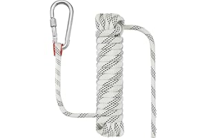Dokumaru 5/16 in x 15 FT Outdoor Rope for Marine, Hunting, Boating, Fishing, Rafting, Camping, Hiking, Anchor, Mooring, Floating, Dock Lines, Kayak, Canoe, Rescuing, Knotting Practice White with Hook