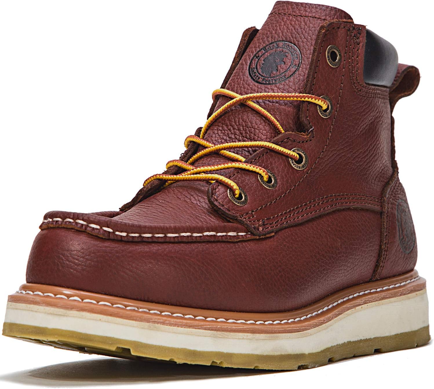 Mens Work Boots, Waterproof Non-Slip Oiled Safety Shoes, Kevlar, Coolmax, Poron XRD, ASTM F2413, Anti-Fatigue